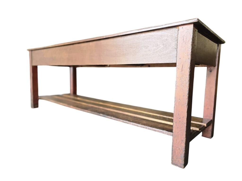 Comptoir de magasin/table de travail vintage en bois