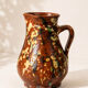 Studio ceramic pitcher with sprayed glazes – circa 1960-70