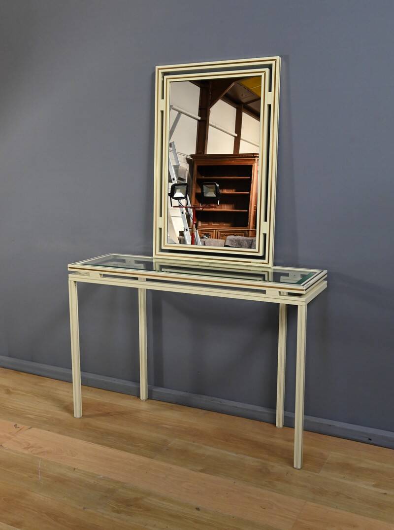 Ensemble Miroir & Console, signés Pierre Vandel – 1970