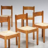 Six dining room chairs with mulch seats 1970