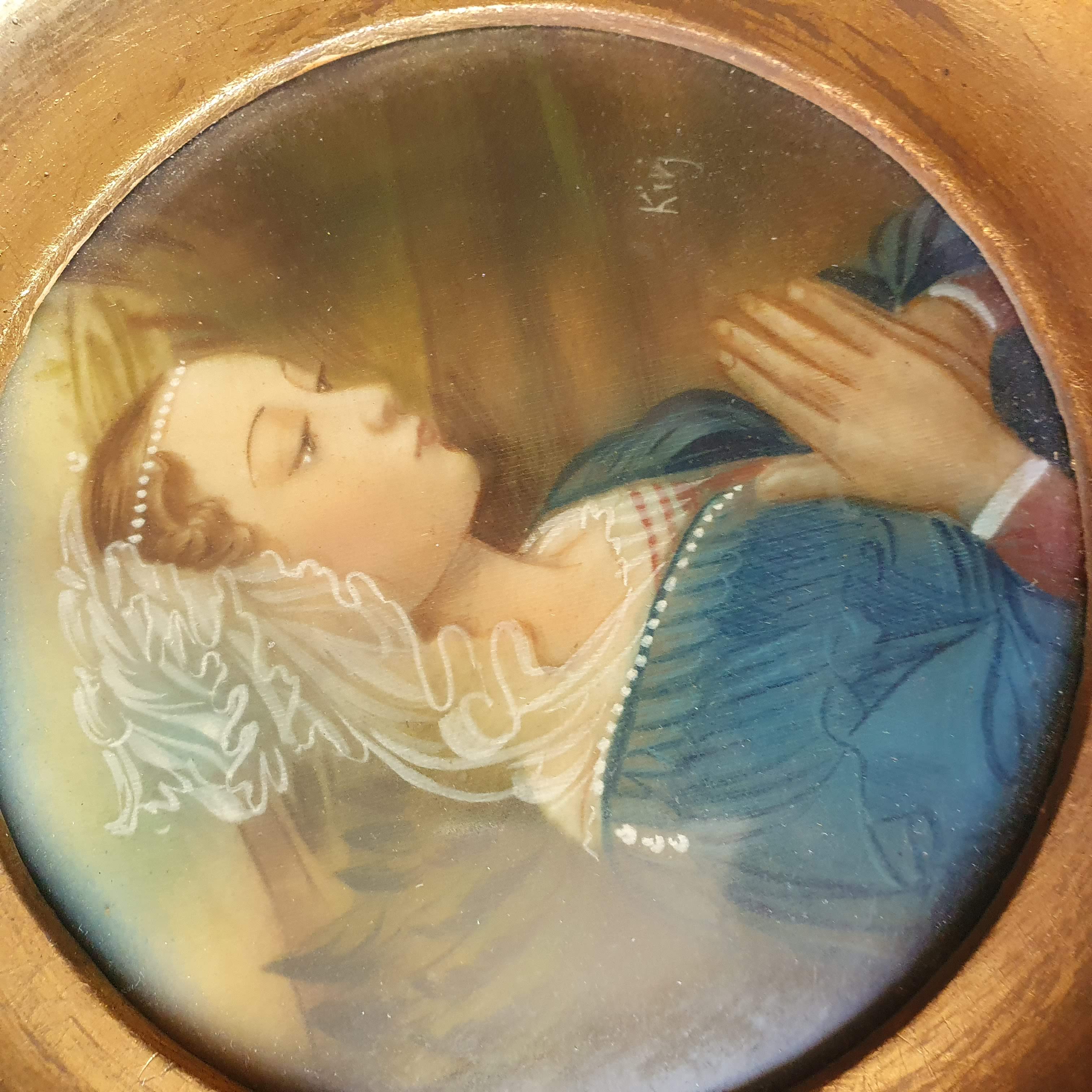 Miniature painting in a gilded wooden frame