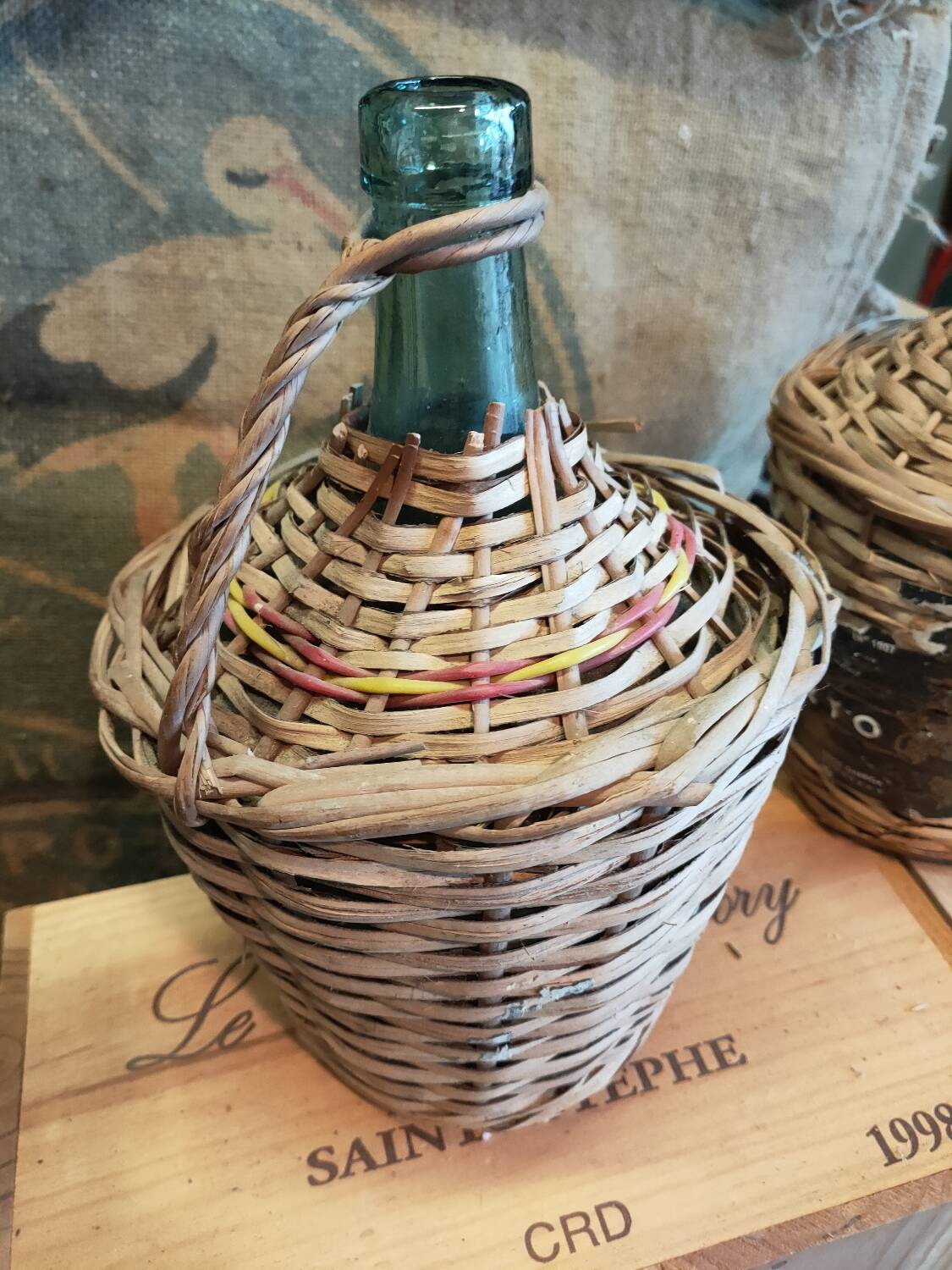 Pair of vintage demijohns