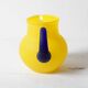 Small Vintage Frosted Glass Yellow and Blue Pitcher / Kosta Boda / Sweden /
