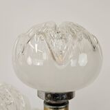 Mid-Century Murano Glass Floor Lamp in Wood and Metal with 3 Light Points