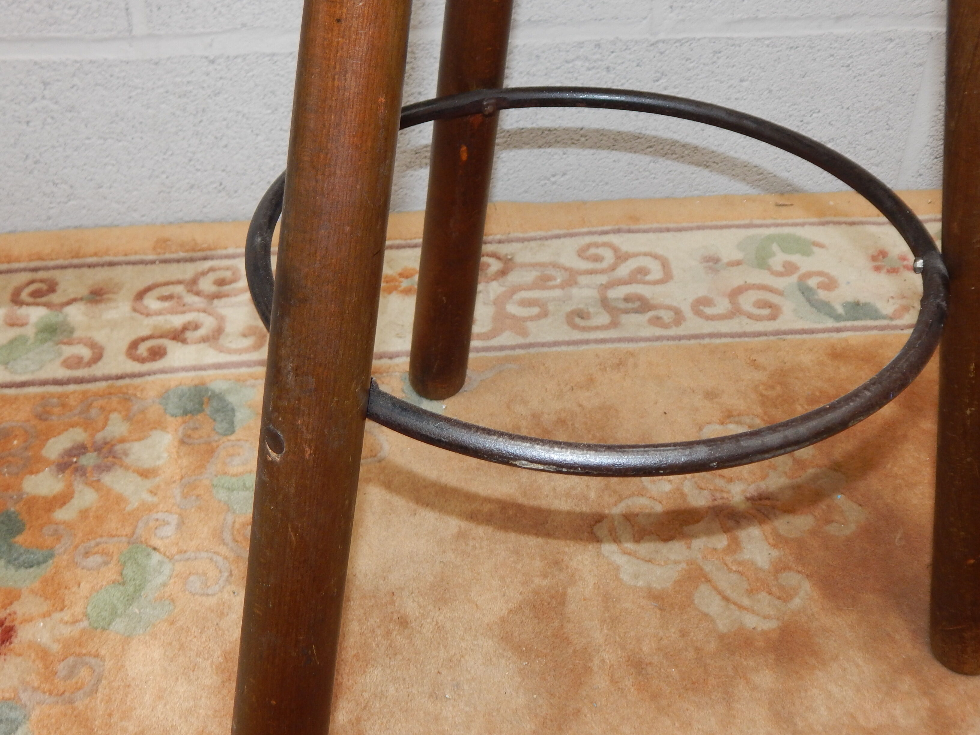 Pair tripod bar stool vintage scandinavian design