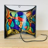 Applique années 70 psychédélique fibre de verre colorée