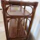 Retro-modernist - Sideboard-bookcase-2 doors-wood-rattan-cane-1960s