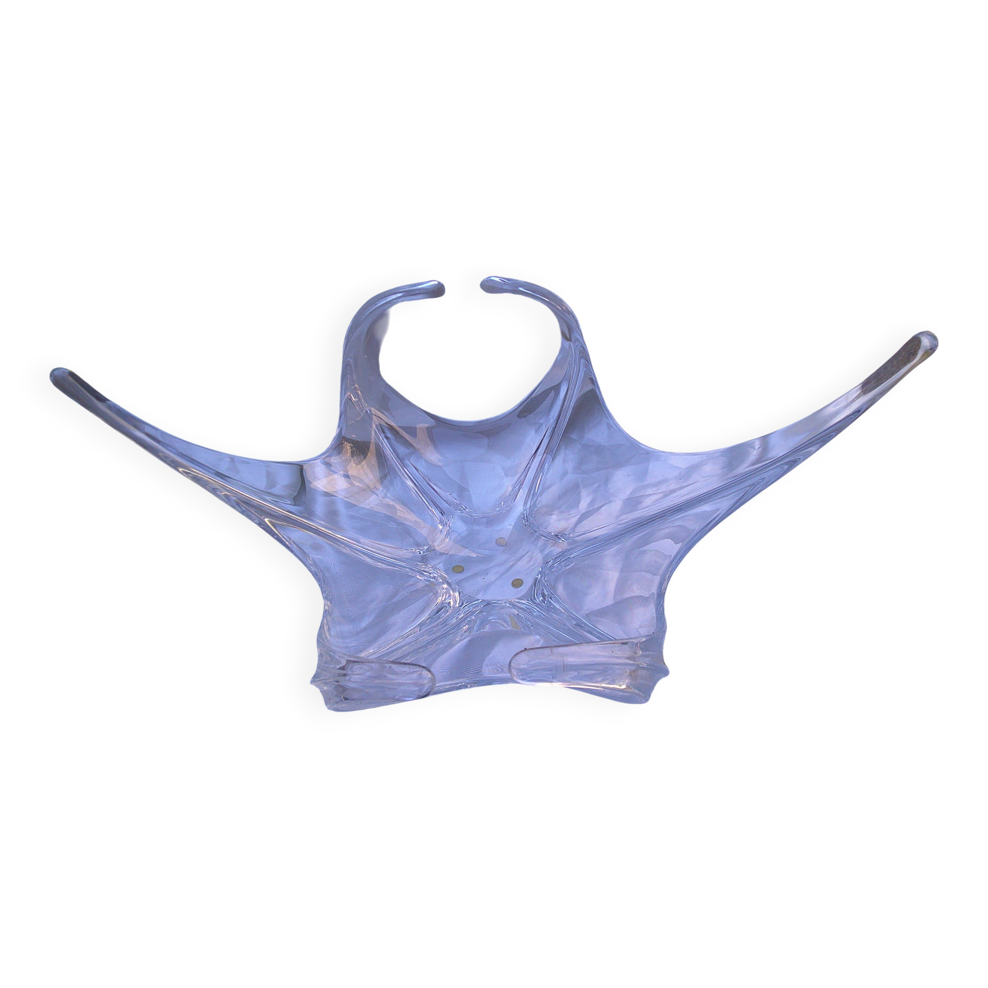 Crystal glass fruit bowl