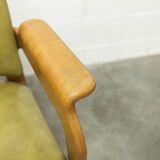 Bruno Rey solid beech bridge armchair for Dietiker 1960 green