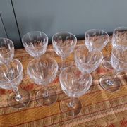 10 white wine / port glasses cut crystal val saint-lambert nestor service height 12.5 cm