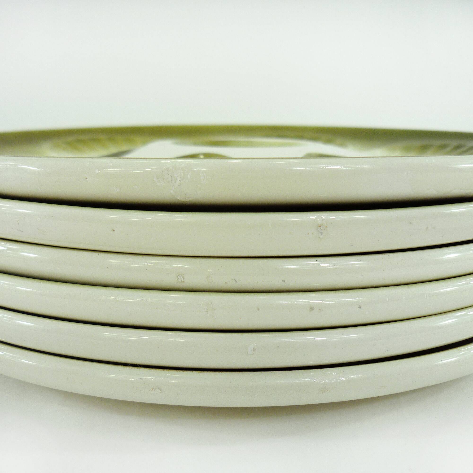 6 Orchies Moulin des Loups oyster plates from France - vintage 1970s