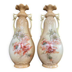 Paire de vases Art nouveau - porcelaine