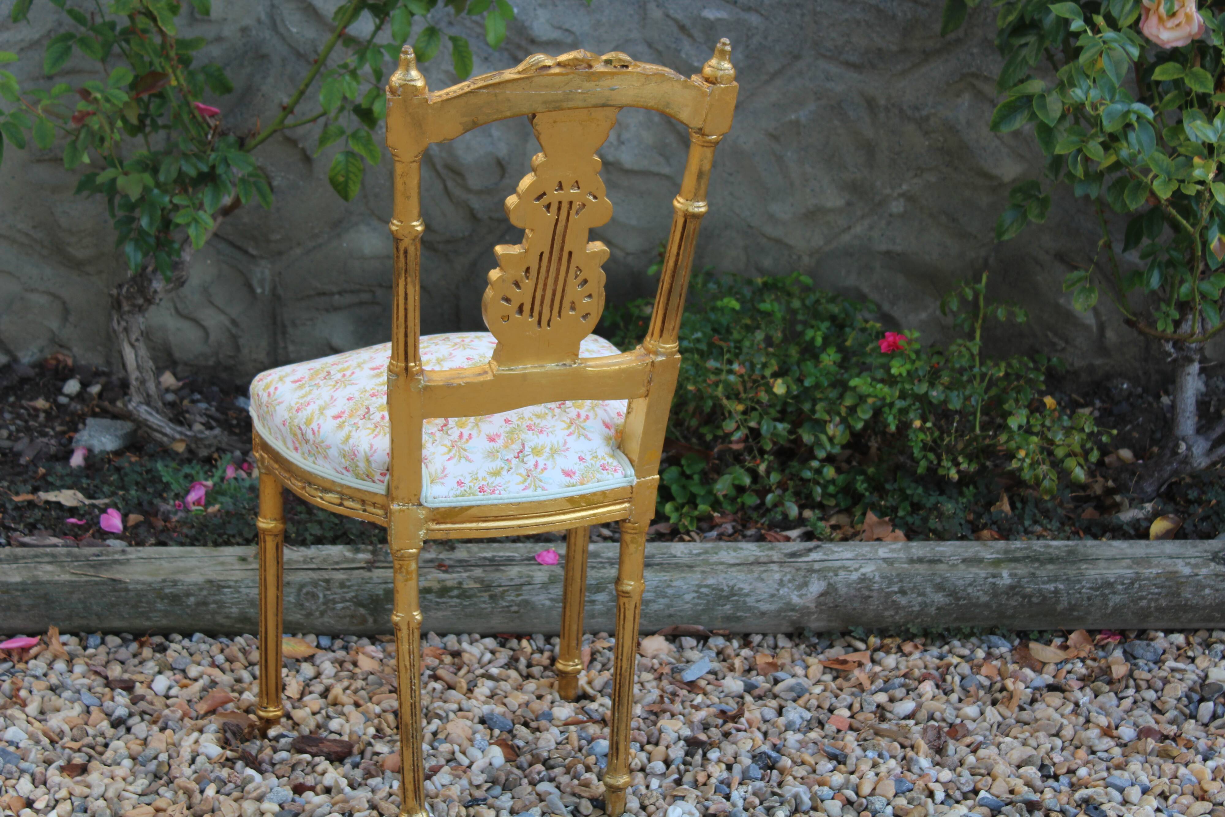Golden wooden chair