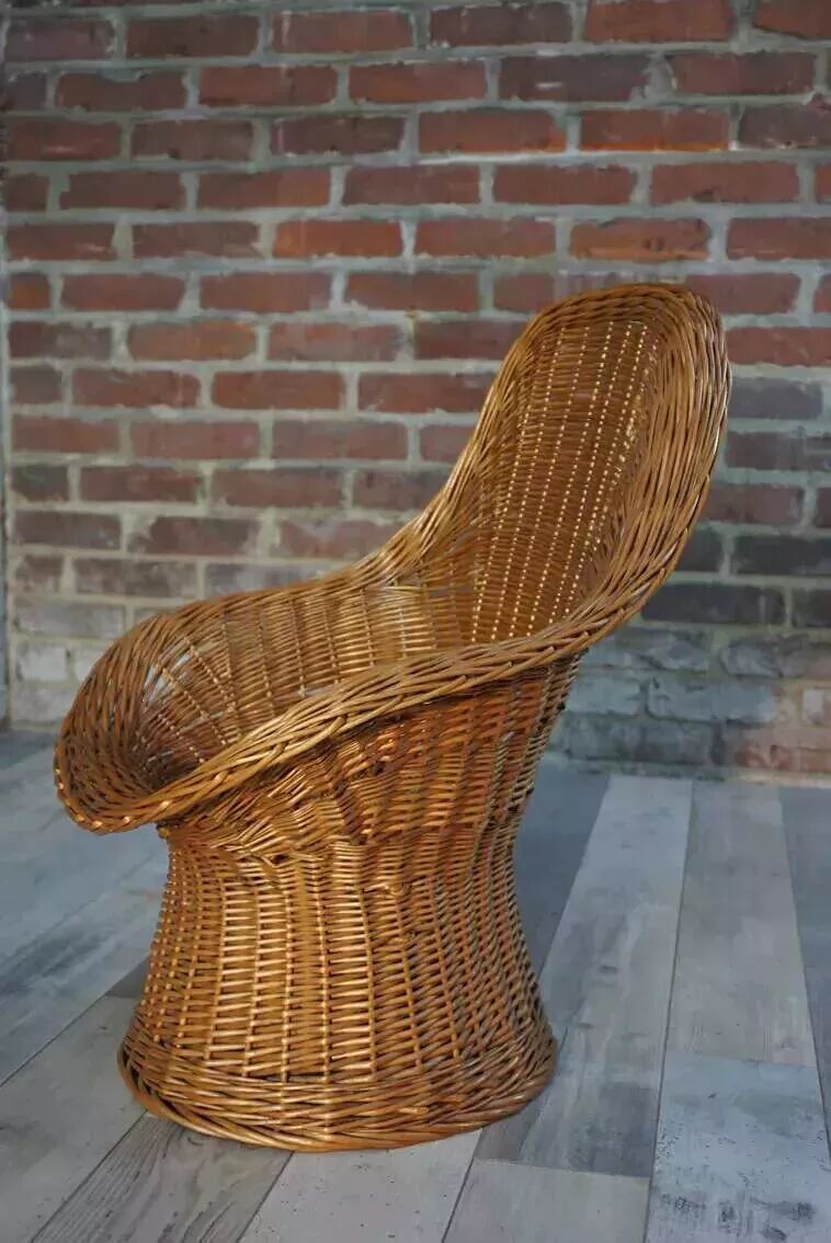 Wicker basket chair for children for Rohe, 60s design Wim Den