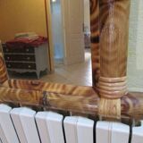 Rectangular bamboo and woven wicker mirror
