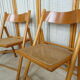 Pair of canned folding chairs