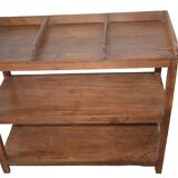 Three-level teak shelf