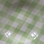 Assiette à carreaux vert pâle