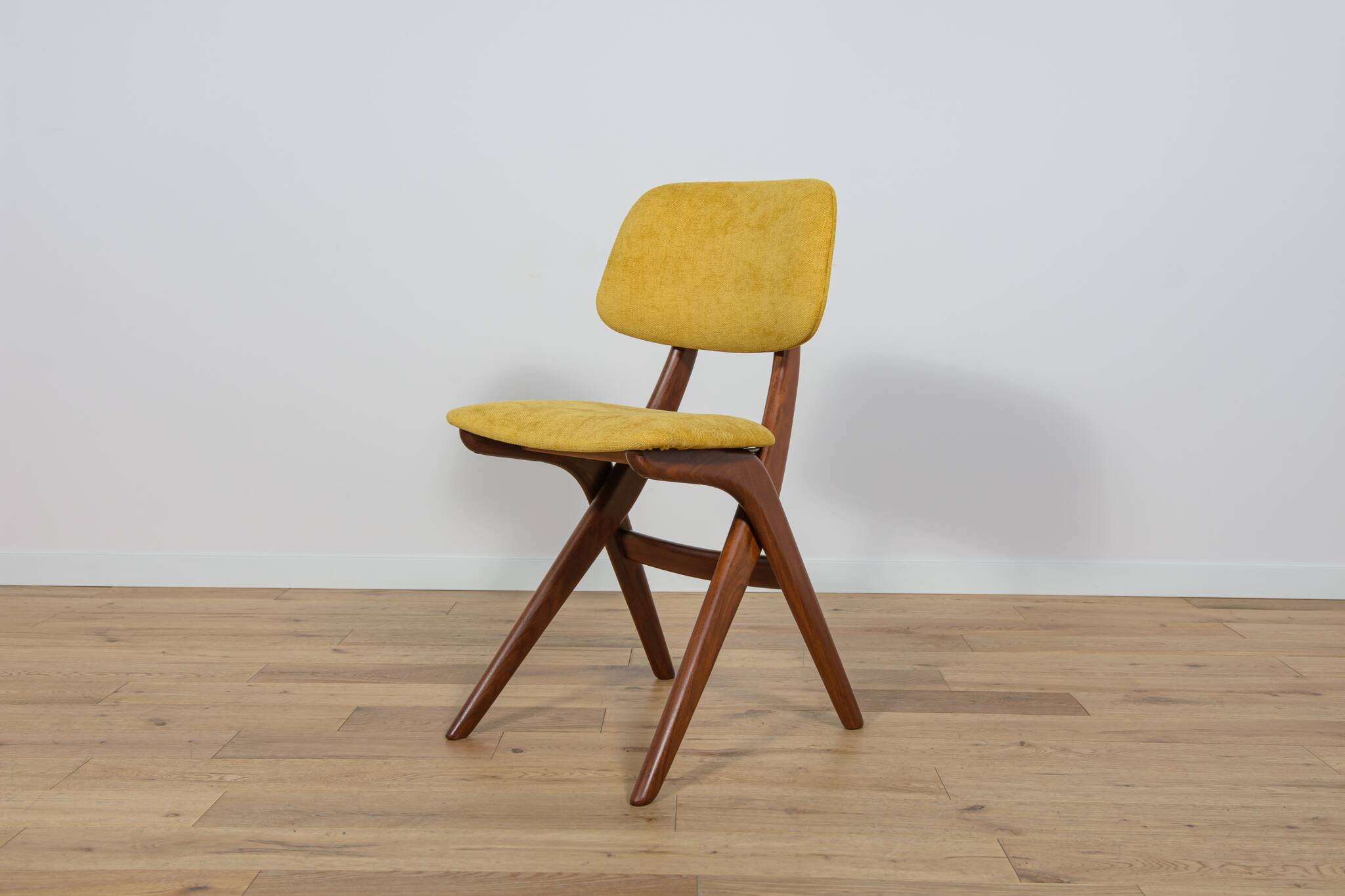 Mid-Century Teak Dining Chairs  Scissor by Louis van Teefelen for Wébé, Netherlands, 1950s, Set of 4