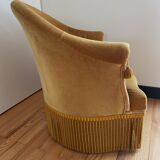 Vintage golden yellow toad armchair