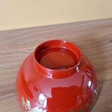 Japan - Series of 4 rice bowls - In red and gold lacquered wood - Meiji period work (1868-1912)