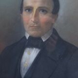 Pastel portrait of man signed Theophile Emmanuel Duverger 1861