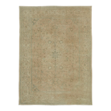 Handmade oriental 1980s 294 cm x 407 cm beige wool carpet