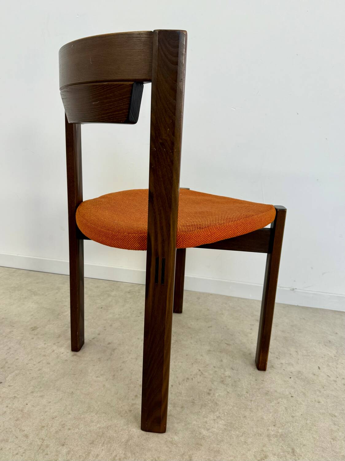 Set of 6 Girsberger Scandinavian style chairs from the 70s, vintage, solid wood, original fabric