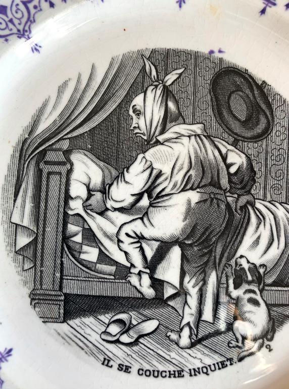 Lot of three plates Sarreguemines