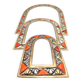 Set of 3 copper mirror wall decoration