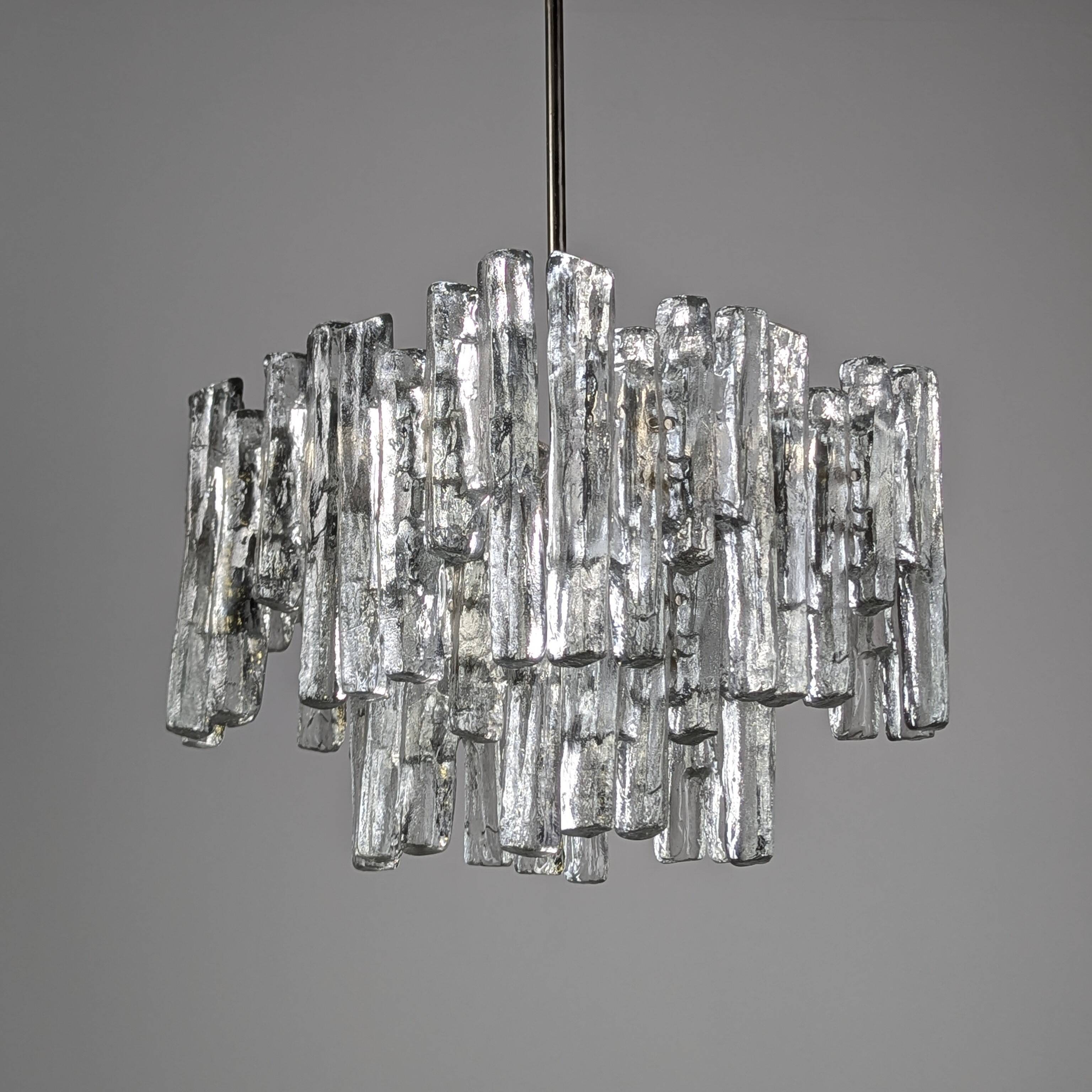 Ice Glass Lamp by J.T. Kalmar 1970s