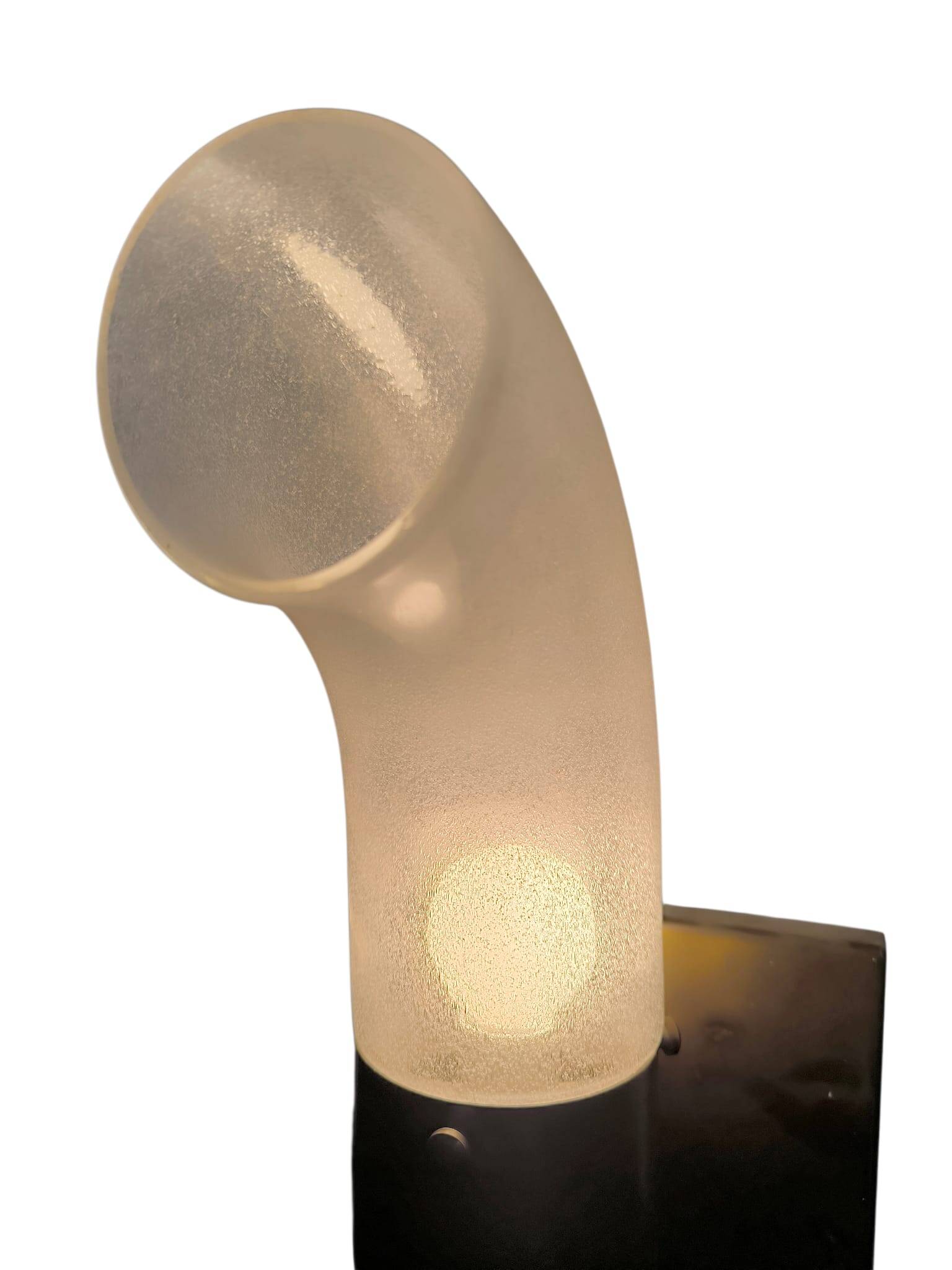 Brass and Pulegoso Glass Wall Lamp attributed to Aldo Nason for Mazzega 1960s
