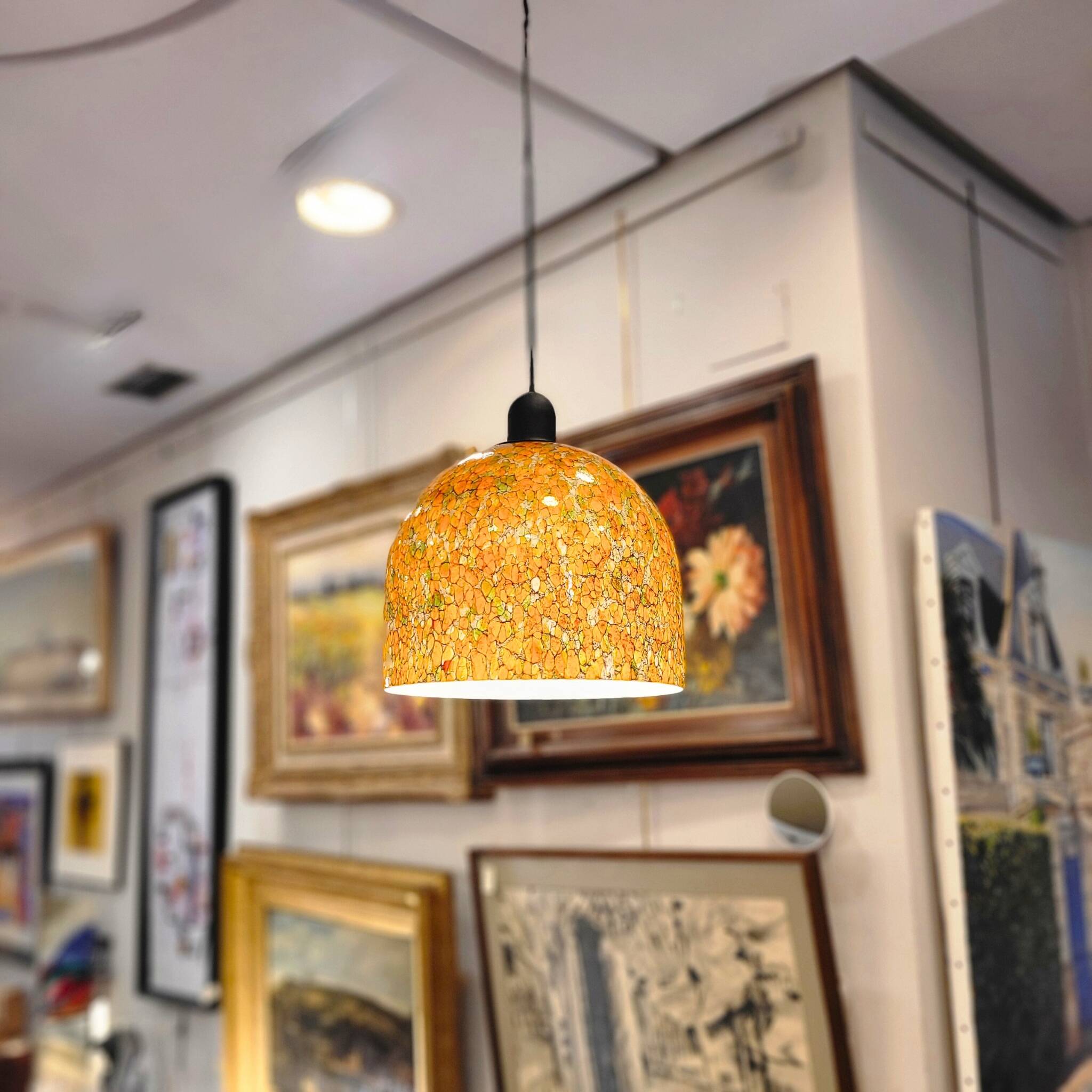 Lampara by Vidrio Millefiori, Peill & Putzler, Mid-century, Naranja, 70's –