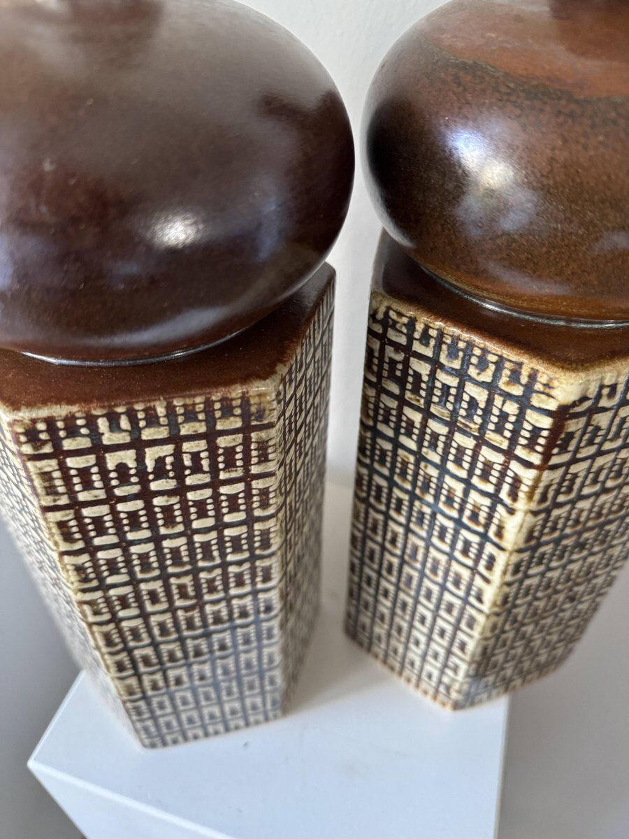 Lampes de table en grès par Haico Nitzsche pour Søholm, Danemark, années 1960, ensemble de 2.