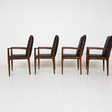 Lot de 4 fauteuils en bois de rose, Danemark 1950