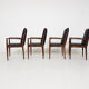 Lot de 4 fauteuils en bois de rose, Danemark 1950