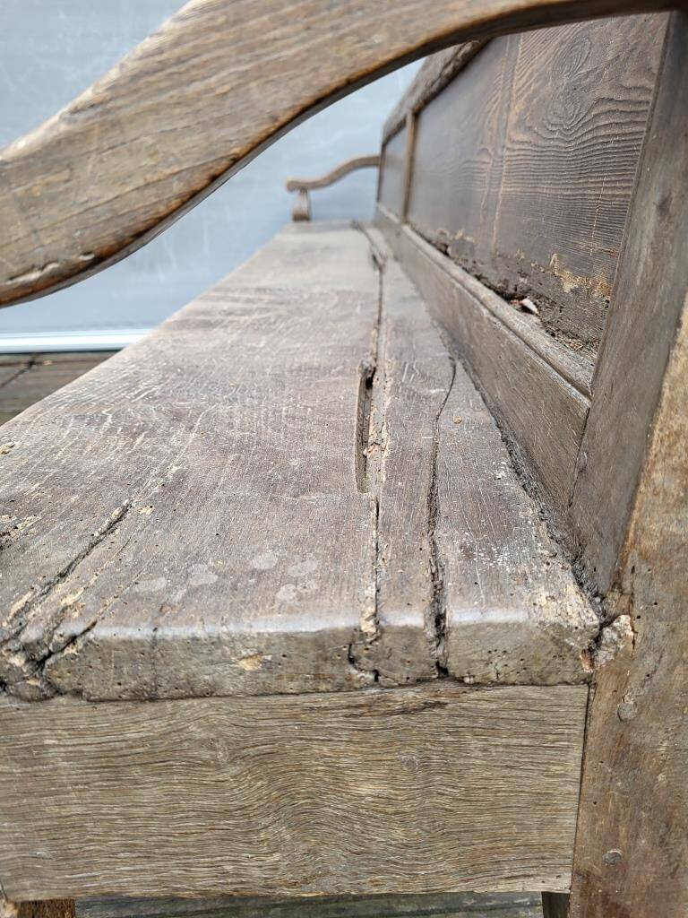 19th-century church pew, 245 cm long