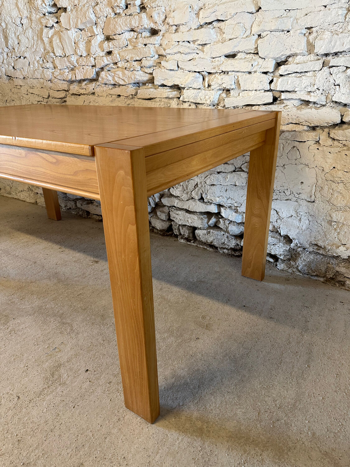 Solid elm dining table - Vintage - 1980