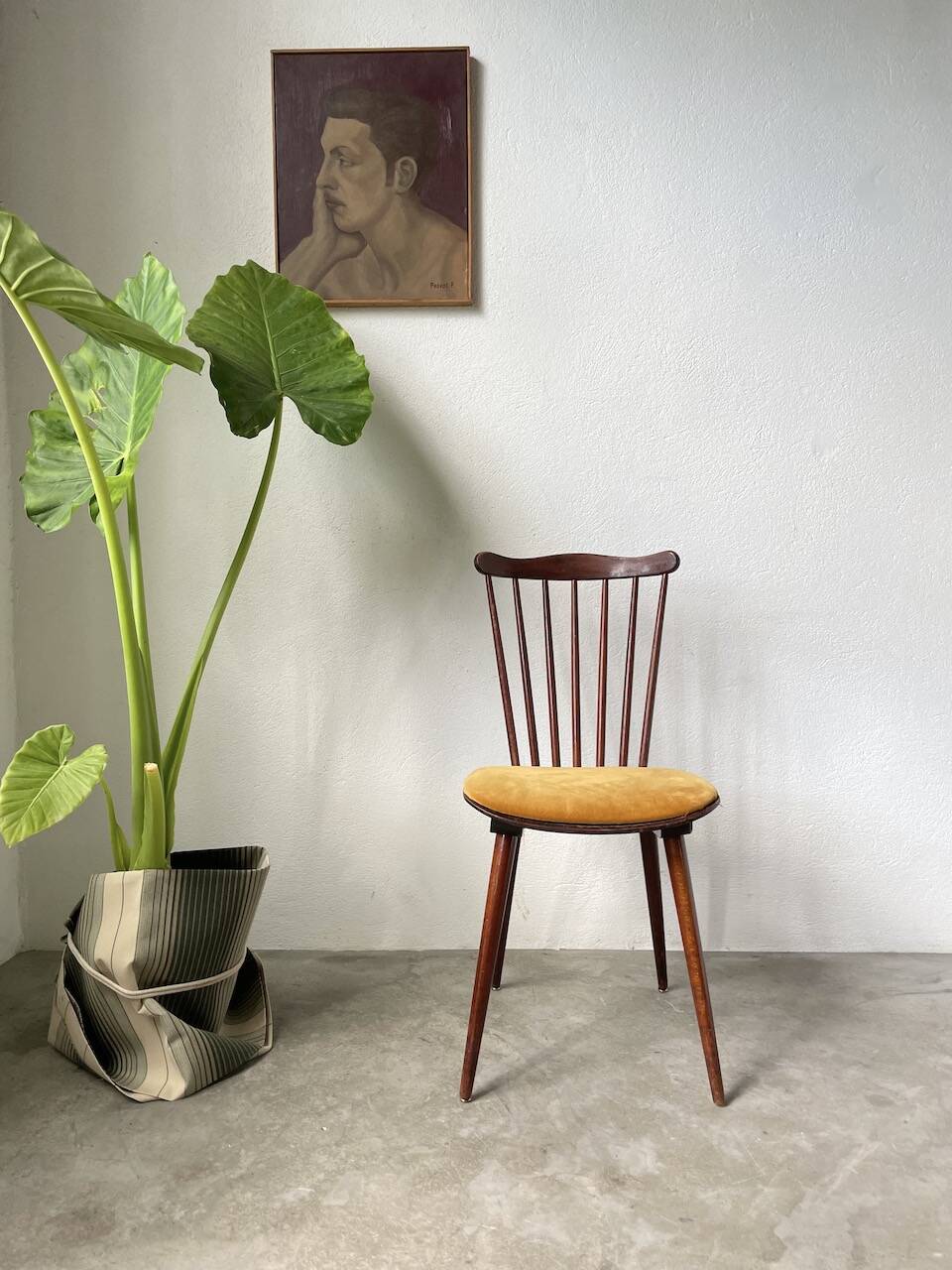 Baumann “Minuet” chair with yellow seat