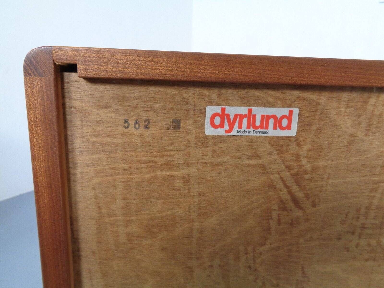 Large teak tambour sideboard from Dyrlund, Denmark, 1970s.