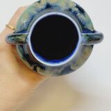 Antique Art Deco Blue Flemmé Stoneware Vase