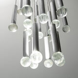 Chandelier 8 lights 24 pendants sciolari 70s vintage modern