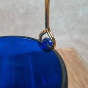 Seau à glace bleu cobalt – style Holmegaard / design scandinave 60–70