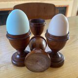 4 wooden egg cups