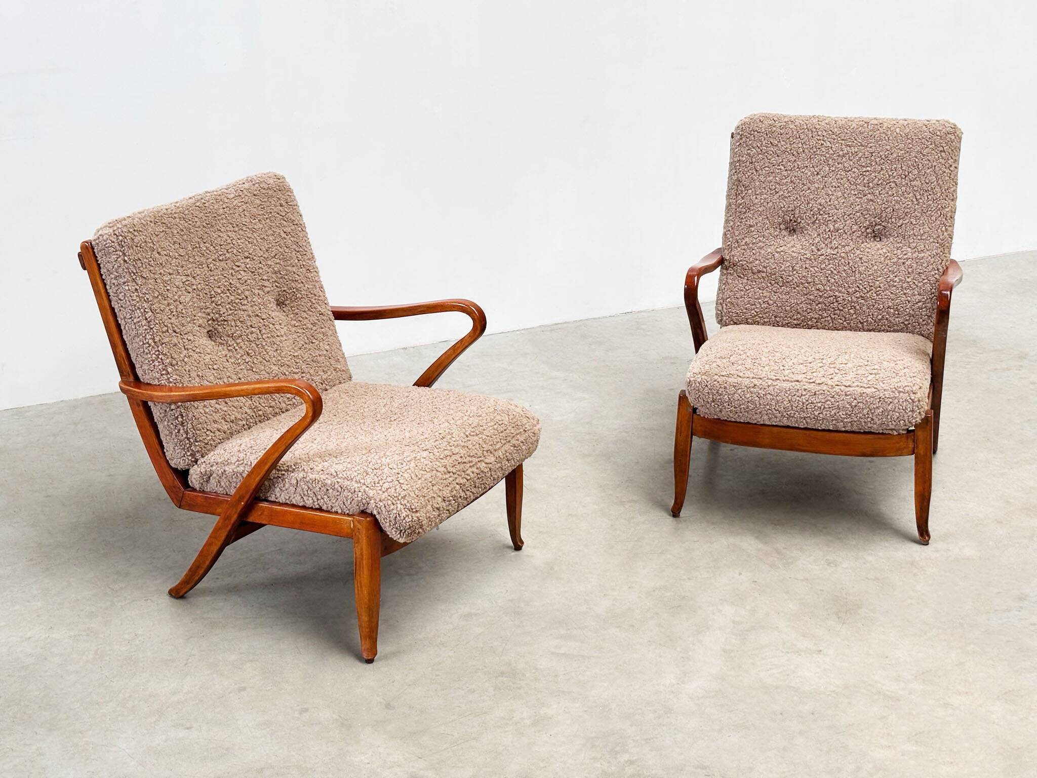 Set of two French lounge chairs