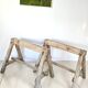 Table basse sur tréteaux anciens en bois