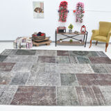 8x11 Handmade Wool Vintage Rug 354x251Cm