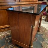 Chest of drawers with columns in blond walnut Empire style XIXth