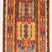 5x12 Soft Red and Orange Anatolian Kilim Rug, Wool Kilim Carpet, 139x377Cm