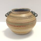 Modeled and Hand-Painted Earthenware Vase by Italica Ars, Florence, Italy